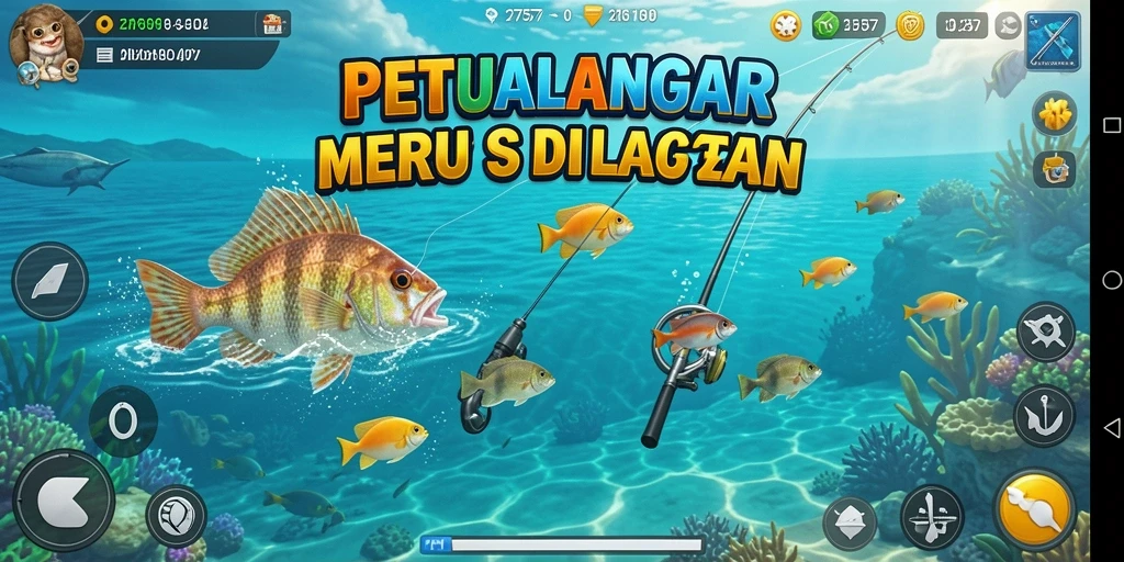 Gameplay 2757 yang menunjukkan pengalaman memancing yang mendebarkan.