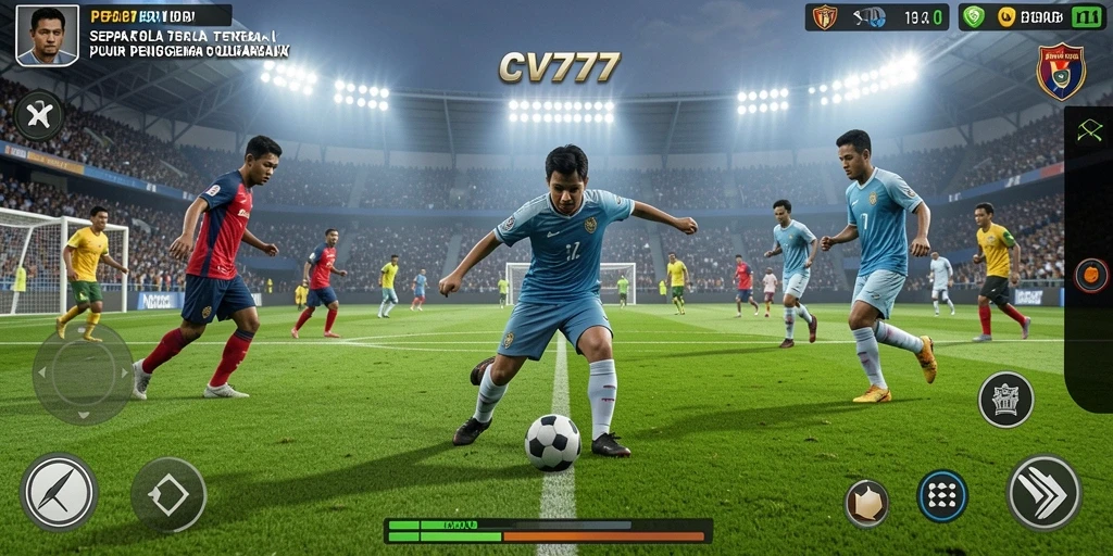 Gameplay seru CV777 dalam pertempuran sepak bola nyata.