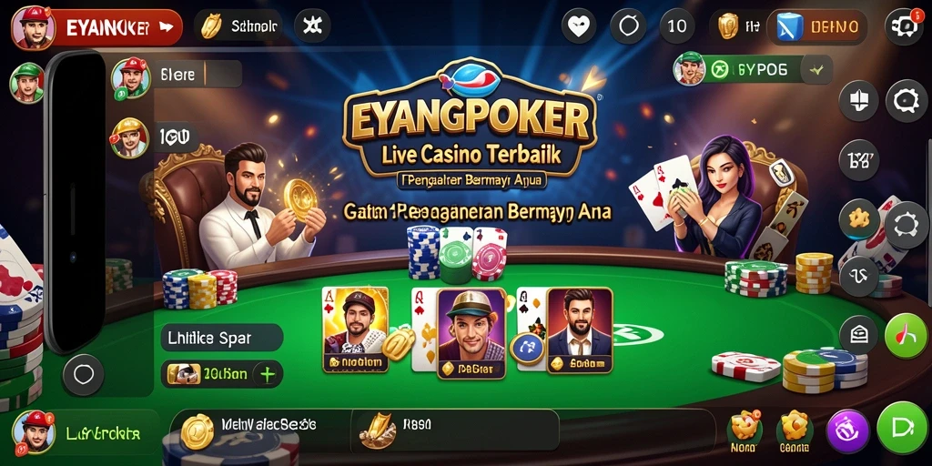 Tampilan gameplay <strong>EYANGPOKER</strong> yang menakjubkan dalam suasana Live Casino.