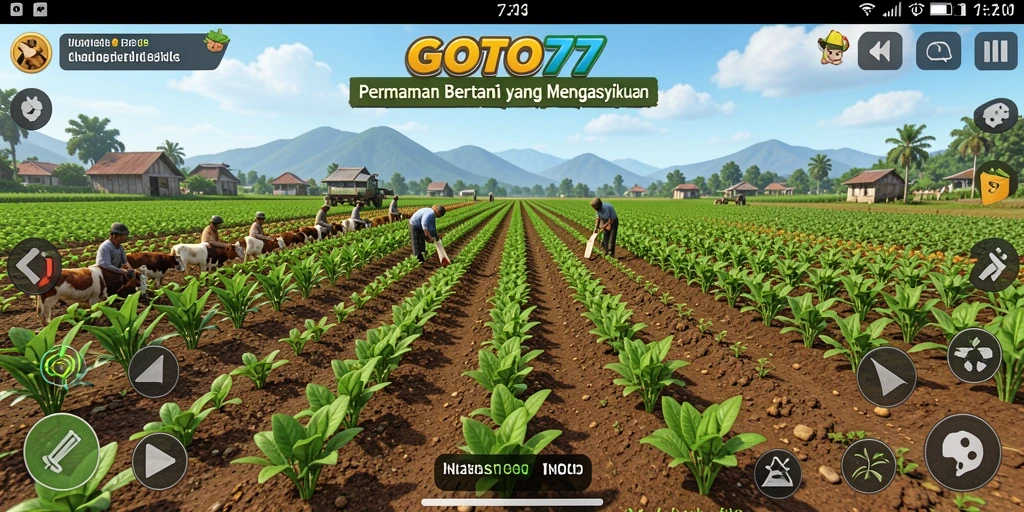 Tampilan gameplay GOTO77 yang menakjubkan di ladang.