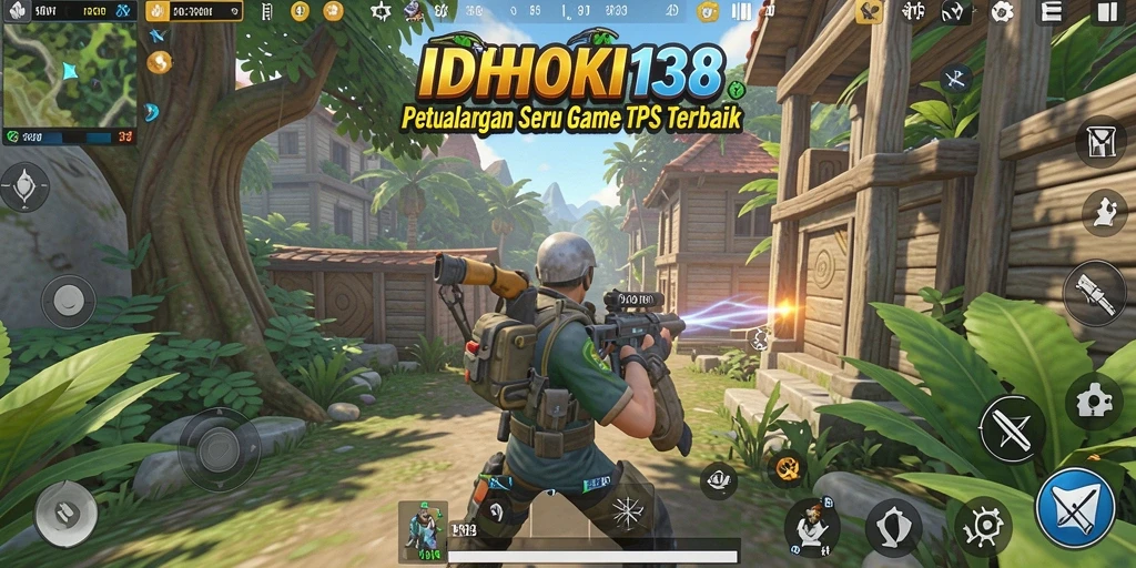 Screenshot menunjukkan aksi mendebarkan dalam game TPS IDRHOKI138.