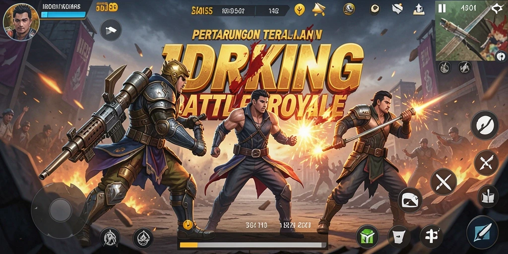 Tangkapan layar gameplay seru dalam IDRKING Battle Royale.