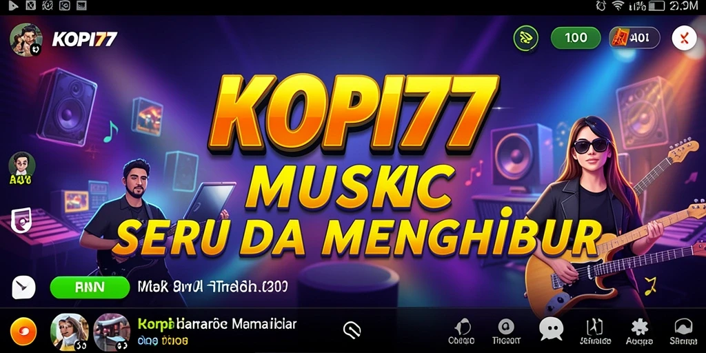Screenshot KOPI77 menunjukkan gameplay yang mendebarkan dan menarik bagi pecinta musik.