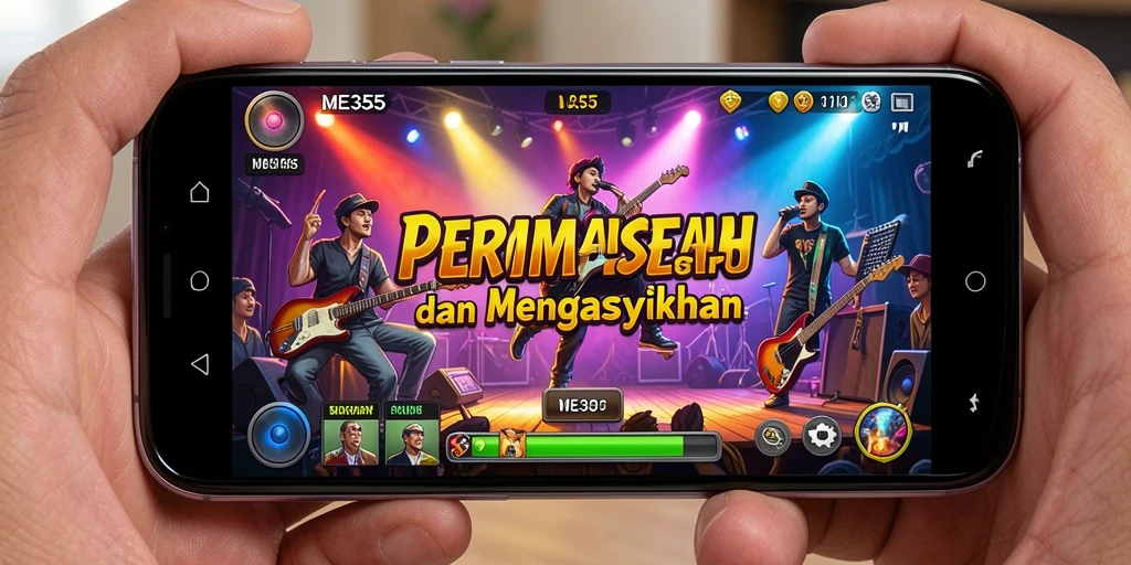 Screenshot utama ME355 menunjukkan gameplay yang dinamis dan menghibur.