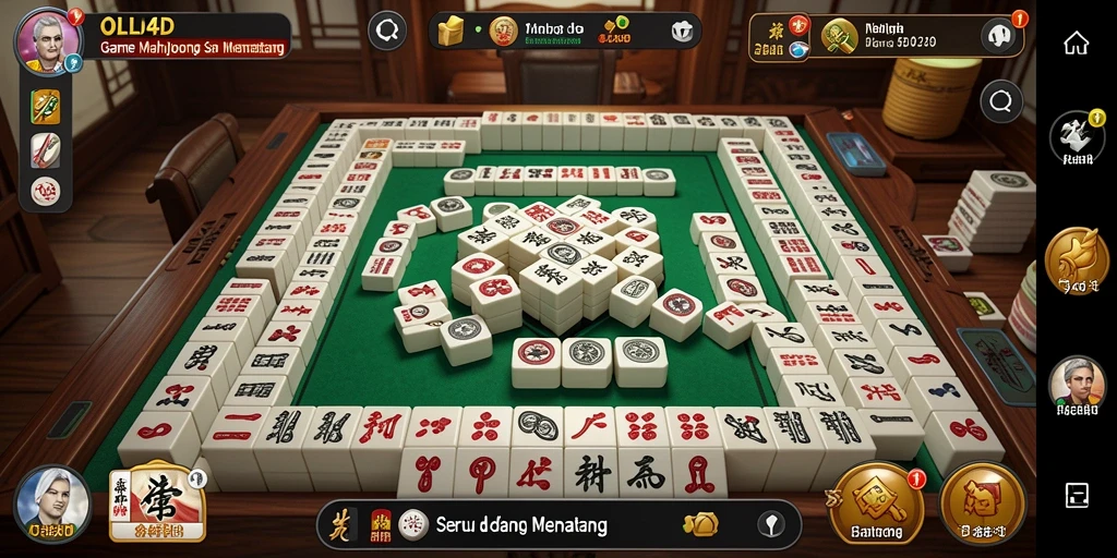 Tampilan gameplay menarik dari OLLO4D dengan suasana Mahjong yang seru.