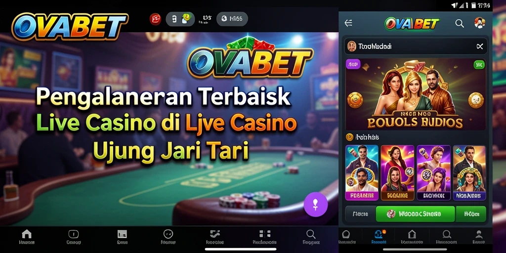 Screenshot gameplay Live Casino OVABET menunjukkan dealer profesional yang berinteraksi dengan pemain.