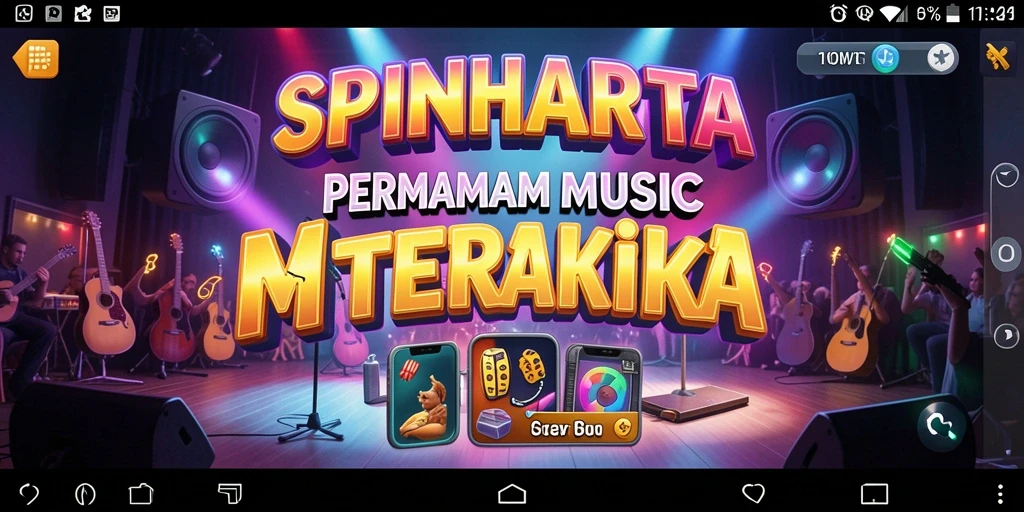 Screenshot gameplay SPINHARTA menunjukkan keseruan bermain musik.