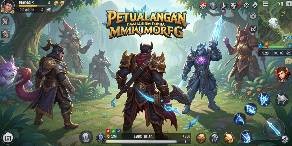 Tampilan layar gameplay menampilkan aksi seru dalam dunia MMORPG X88.
